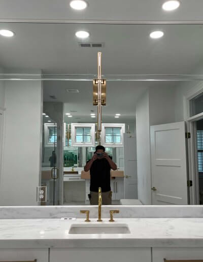 frameless bathroom mirror